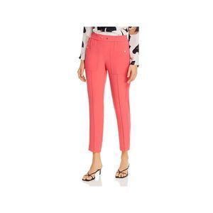 NIC+ZOE Womens Pink Pocketed Elastic Waist Tapered -leg Wear To Work Pants 2